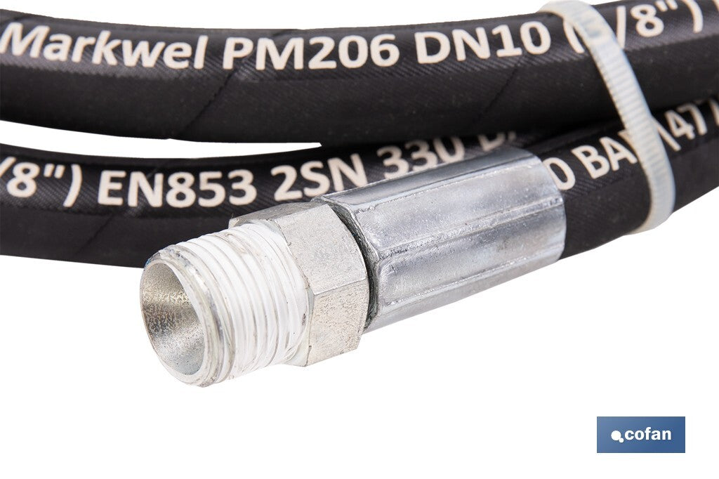 Cofan – Manguera Hidráulica 2200 PSI | Rosca 1/2" BSP | Disponible en Diferentes Tamaños | Alta Resistencia para Uso Industrial