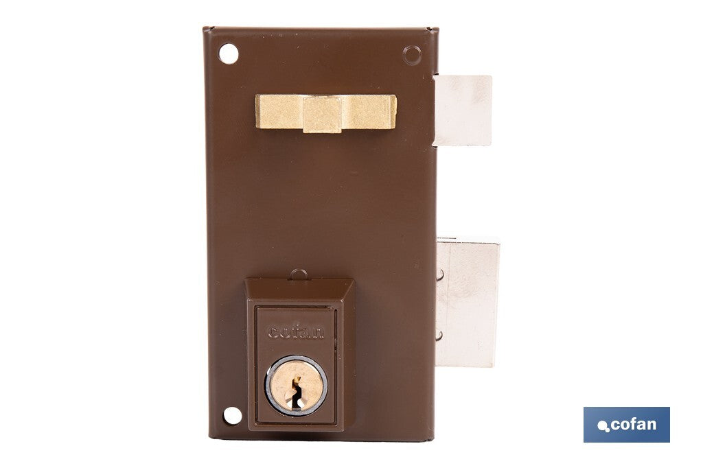 Cofan – Cerradura de Sobreponer de Derecha | Modelo 56A | Cilindro Ø25 mm | Incluye 3 Llaves | 60 y 70 mm