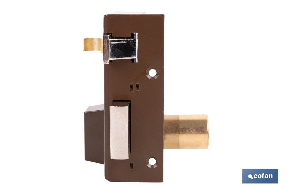 Cofan – Cerradura de Sobreponer de Derecha | Modelo 56A | Cilindro Ø25 mm | Incluye 3 Llaves | 60 y 70 mm