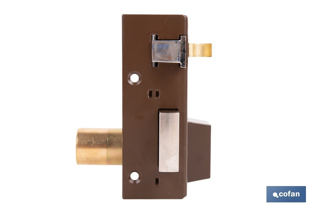 Cofan – Cerradura de Sobreponer de Izquierda | Modelo 56A | Cilindro Ø25 mm | Incluye 3 Llaves | 60 y 70 mm