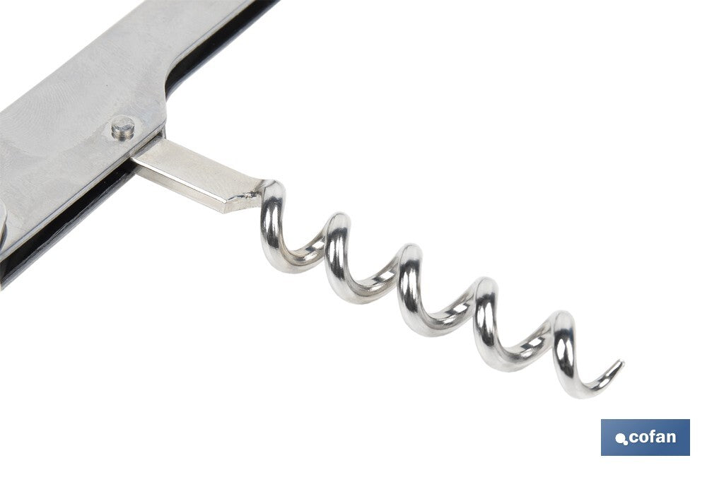 Cofan – Sacacorchos con Abridor | Acero Inoxidable | Uso Profesional | Diseño Compacto 14 cm