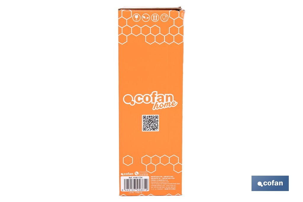 Cofan – Set de Aceitera y Vinagrera con Soporte | Vidrio Borosilicato | Tapas Beige | 300 ml | Dosificador Antigoteo | Juego de 2 Piezas