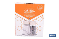 Cofan – Set de Salero y Pimentero con Soporte | Vidrio Borosilicato | Tapas Beige | 120 ml | Juego de 2 Piezas | Dosificación Controlada