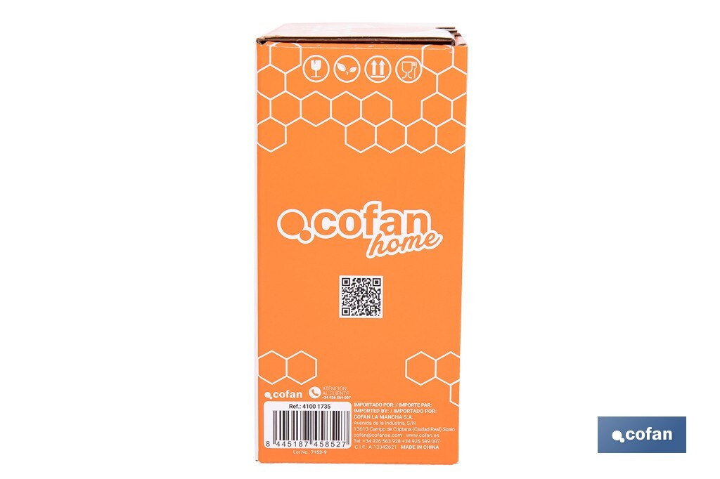 Cofan – Set de Salero y Pimentero con Soporte | Vidrio Borosilicato | Tapas Beige | 120 ml | Juego de 2 Piezas | Dosificación Controlada