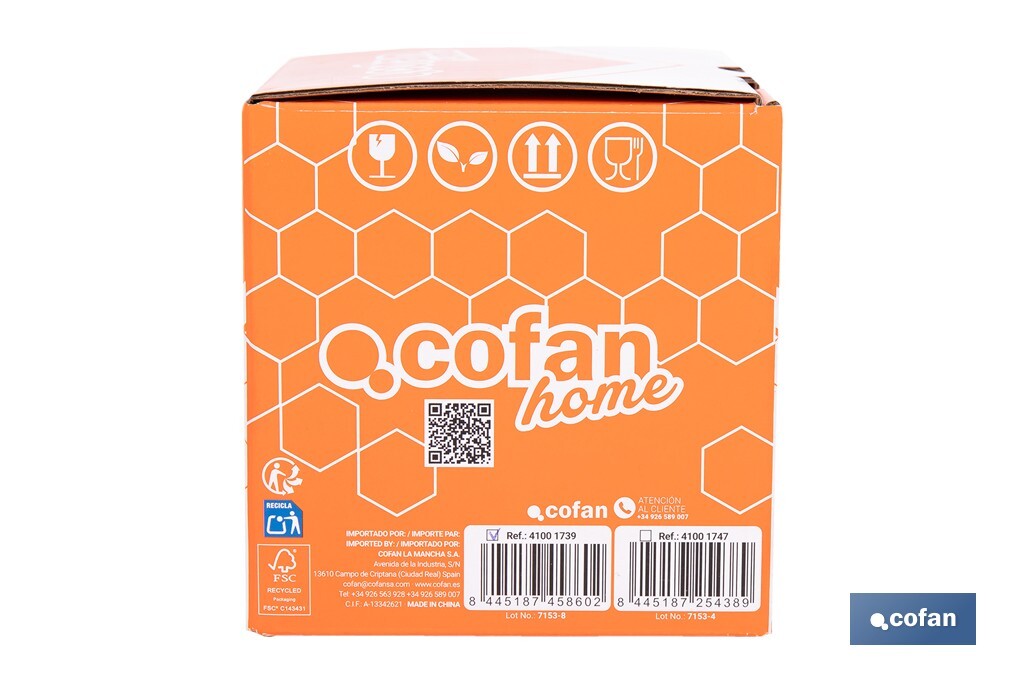 Cofan – Bote de Vidrio Borosilicato con Tapa Beige | 400 ml | Cierre Hermético a Presión | Conservación de Especias y Snacks