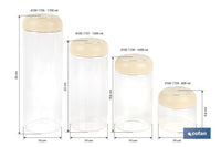 Cofan – Bote de Vidrio Borosilicato con Tapa Beige | 1 L | Cierre Hermético a Presión | Conservación de Alimentos
