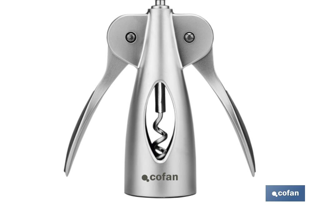 Cofan – Sacacorchos Negro Modelo Sena | Aleación de Zinc | Diseño Moderno 17 x 6,2 x 4,2 cm