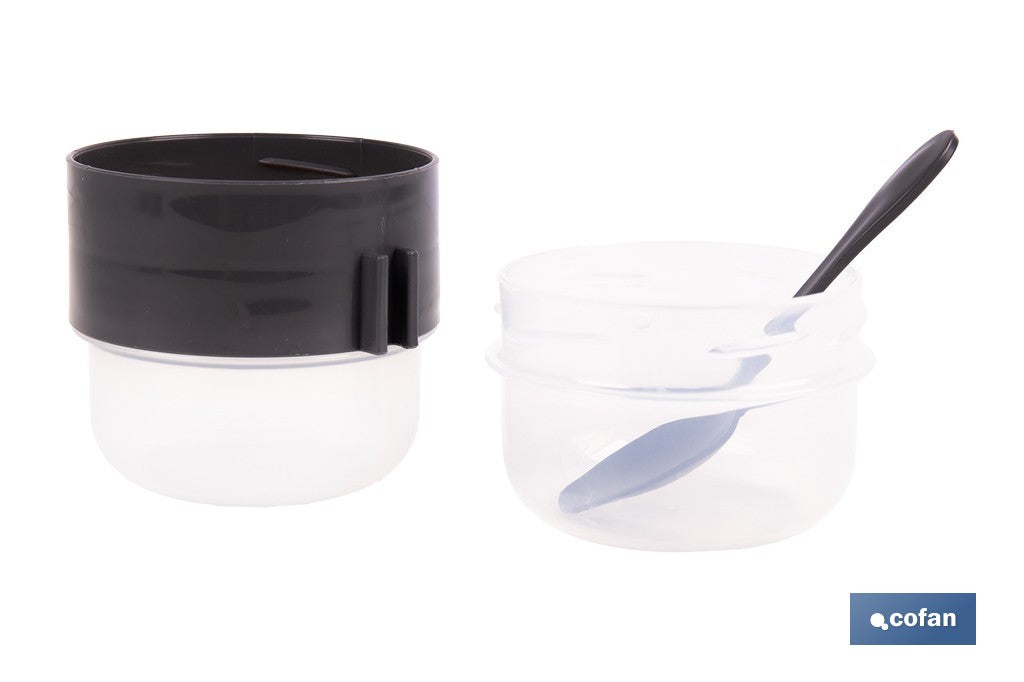 Cofan – Set de 3 Recipientes para Cereales 200+200 ml | Con Tapa y Cuchara | Colores Surtidos