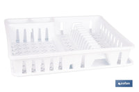 Cofan – Escurreplatos Blanco con Bandeja | Gran Capacidad | 48 x 38 x 9,5 cm