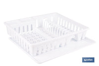 Cofan – Escurreplatos Blanco con Bandeja | Gran Capacidad | 48 x 38 x 9,5 cm