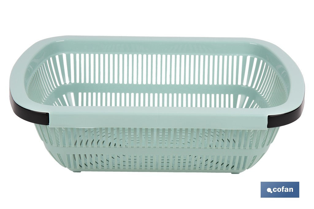 Cofan - Escurridor rectangular extensible para fregadero | Lava y escurre alimentos