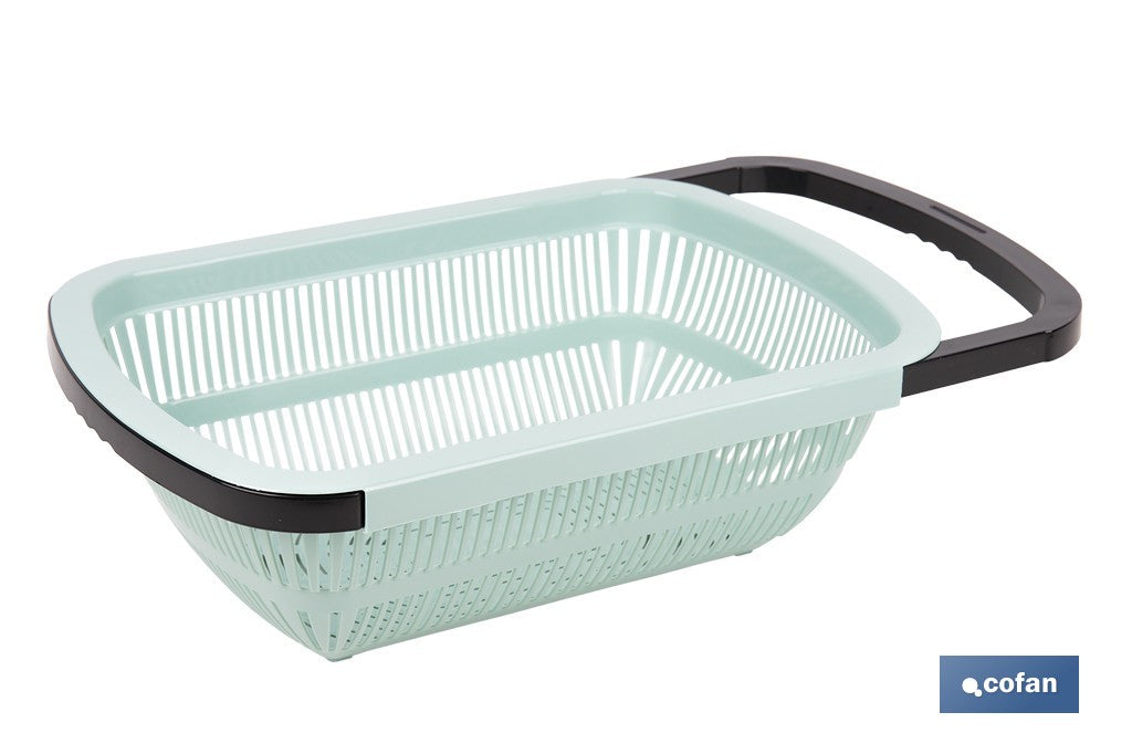 Cofan - Escurridor rectangular extensible para fregadero | Lava y escurre alimentos