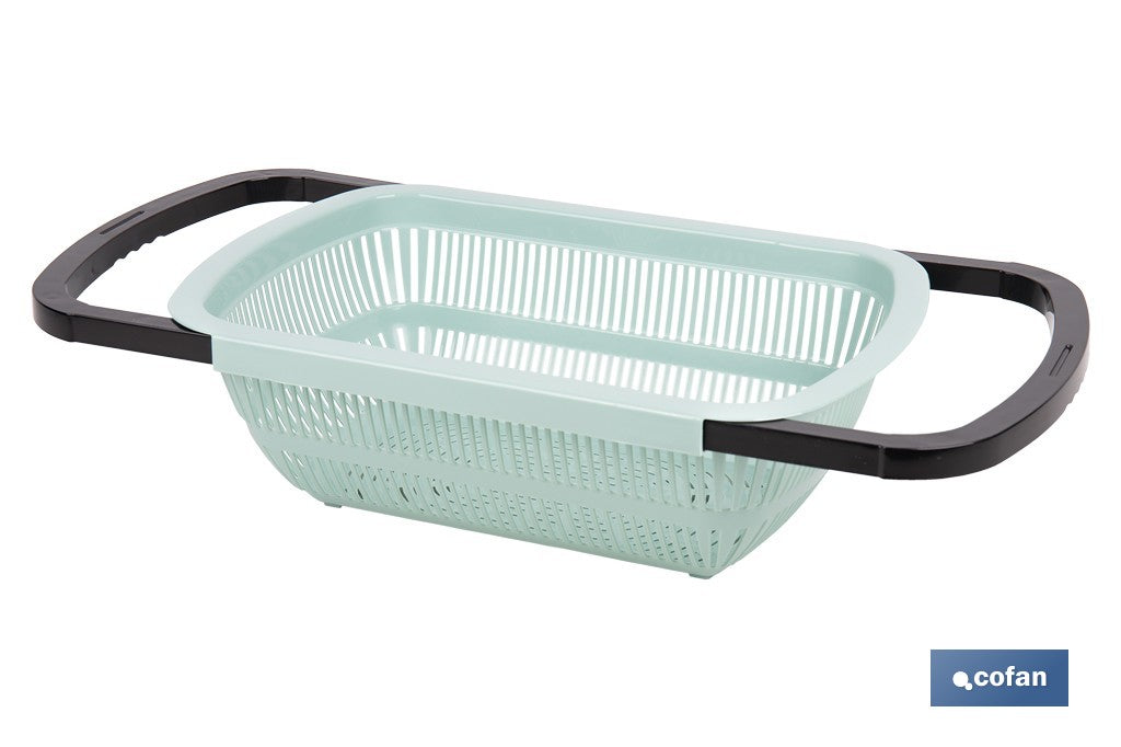 Cofan - Escurridor rectangular extensible para fregadero | Lava y escurre alimentos
