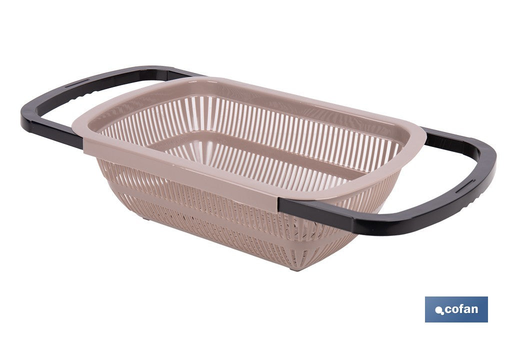 Cofan - Escurridor rectangular extensible para fregadero | Lava y escurre alimentos