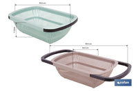Cofan - Escurridor rectangular extensible para fregadero | Lava y escurre alimentos