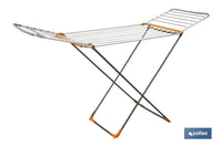 Cofan – Tendedero de Suelo de Aluminio con Alas Plegables y Ruedas | 18 m de Tendido | Ligero y Resistente