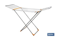 Cofan – Tendedero de Suelo de Aluminio con Alas Plegables y Ruedas | 18 m de Tendido | Ligero y Resistente