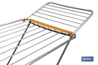 Cofan – Tendedero de Suelo de Aluminio con Alas Plegables y Ruedas | 18 m de Tendido | Ligero y Resistente