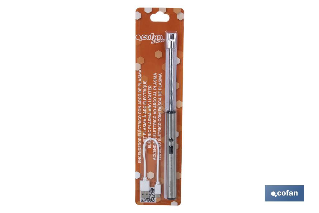 Cofan - Encendedor Eléctrico USB Recargable con Arco de Plasma y Cuello Flexible
