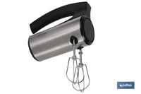 Cofan – Batidora de Varillas Maneli 350W | 5 Velocidades + Turbo | Acero Inox Cepillado | Ideal para Repostería