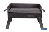 Cofan - Barbacoa de Carbón Portátil Plegable con Parrilla Cromada y Asas Laterales