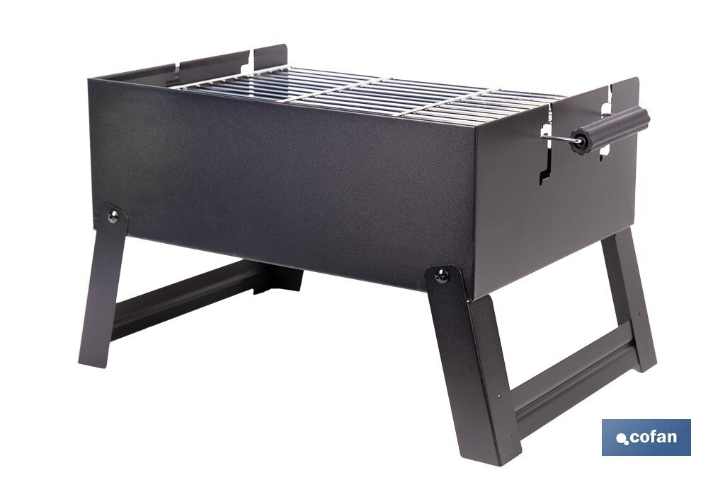 Cofan - Barbacoa de Carbón Portátil Plegable con Parrilla Cromada y Asas Laterales