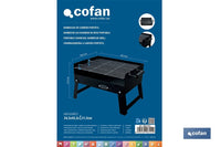 Cofan - Barbacoa de Carbón Portátil Plegable con Parrilla Cromada y Asas Laterales
