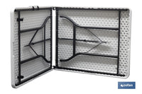 Cofan – Mesa Plegable Rectangular con Bloqueo de Seguridad | Color Blanco | 2 Tamaños Disponibles | Interior y Exterior