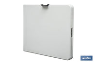 Cofan – Mesa Plegable Rectangular con Bloqueo de Seguridad | Color Blanco | 2 Tamaños Disponibles | Interior y Exterior
