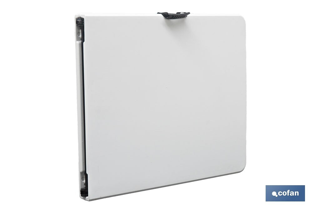 Cofan – Mesa Plegable Rectangular con Bloqueo de Seguridad | Color Blanco | 2 Tamaños Disponibles | Interior y Exterior