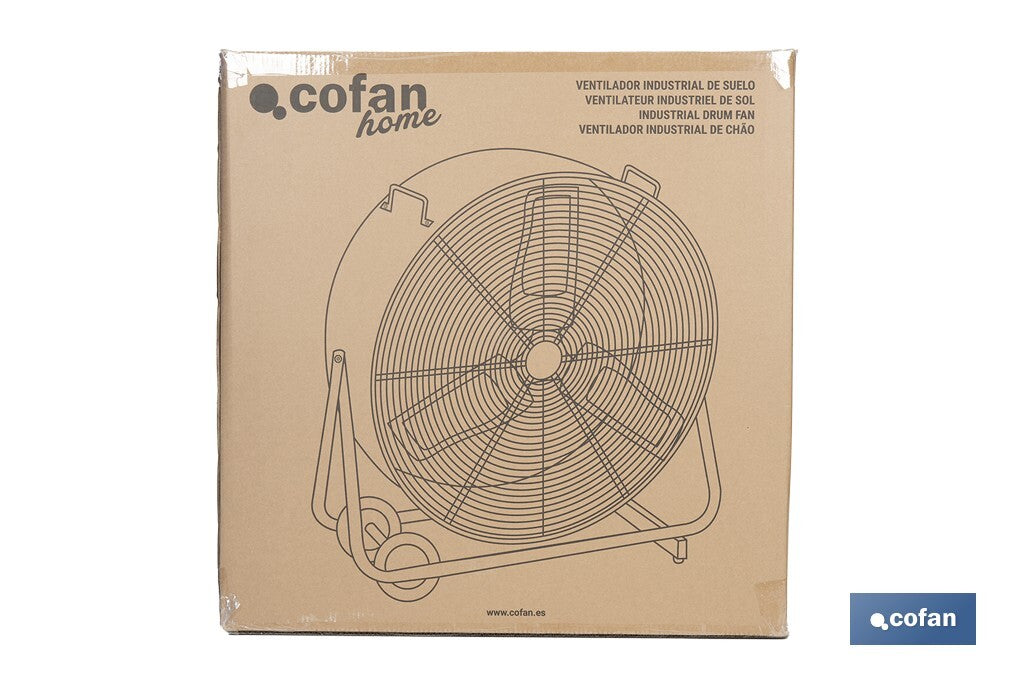 Cofan – Ventilador Industrial de Suelo con 3 Velocidades y Potencia de 250W