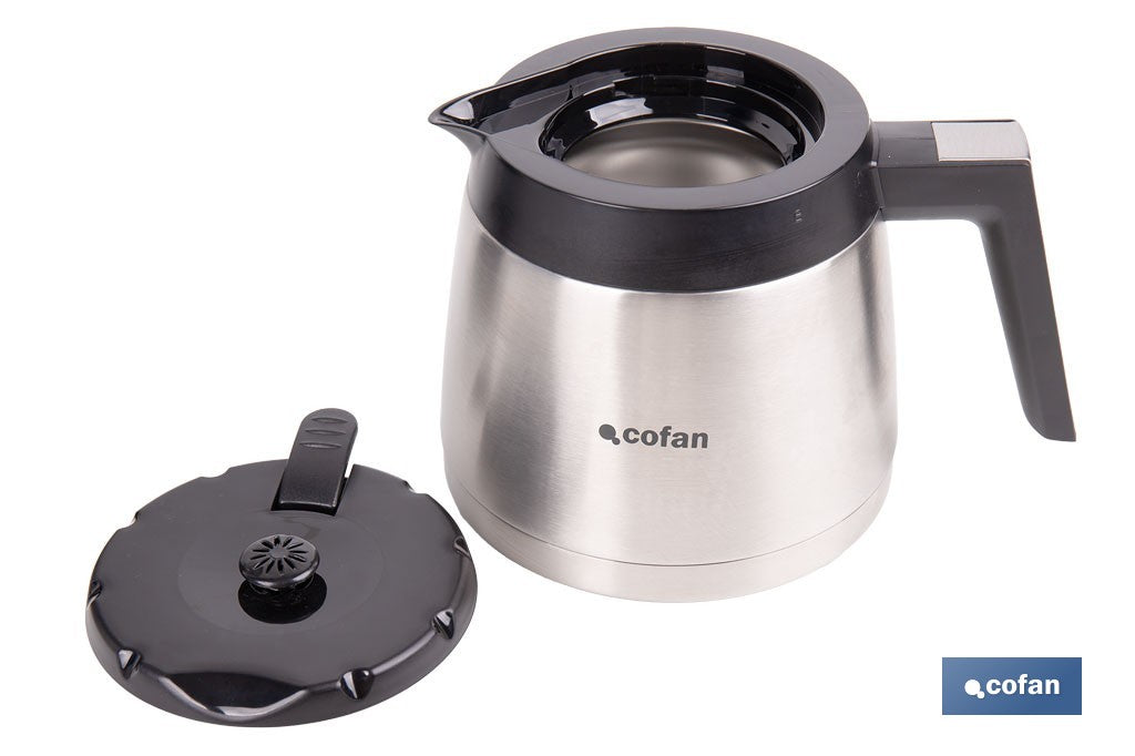Cofan – Cafetera Eléctrica de Goteo 800 W | Jarra Termo 1,2 L | 12 Tazas | Filtro Permanente
