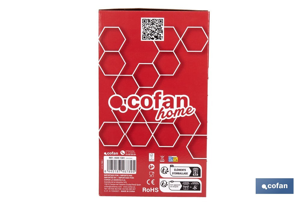 Cofan – Cafetera Eléctrica de Goteo 800 W | Jarra Termo 1,2 L | 12 Tazas | Filtro Permanente