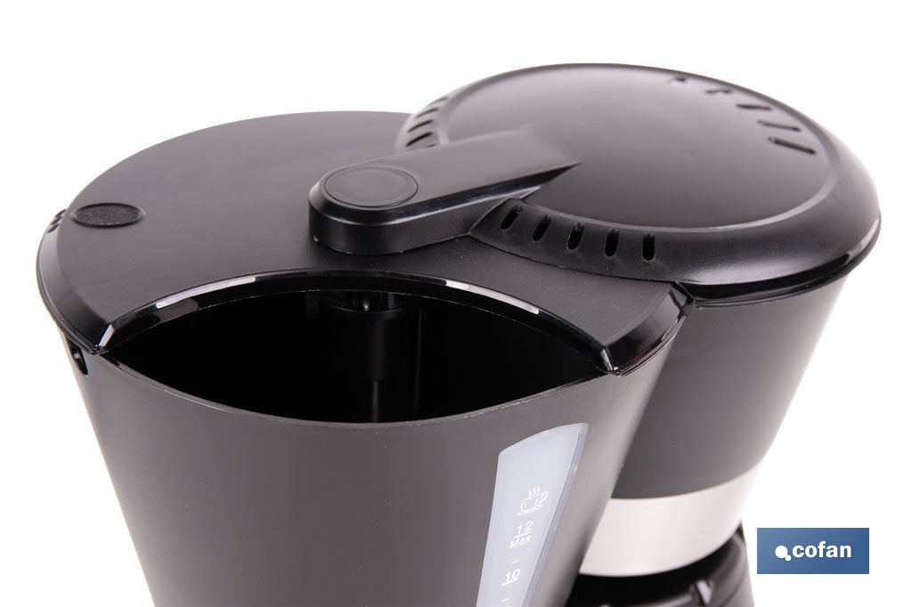 Cofan – Cafetera Eléctrica de Goteo 800 W | Jarra Termo 1,2 L | 12 Tazas | Filtro Permanente