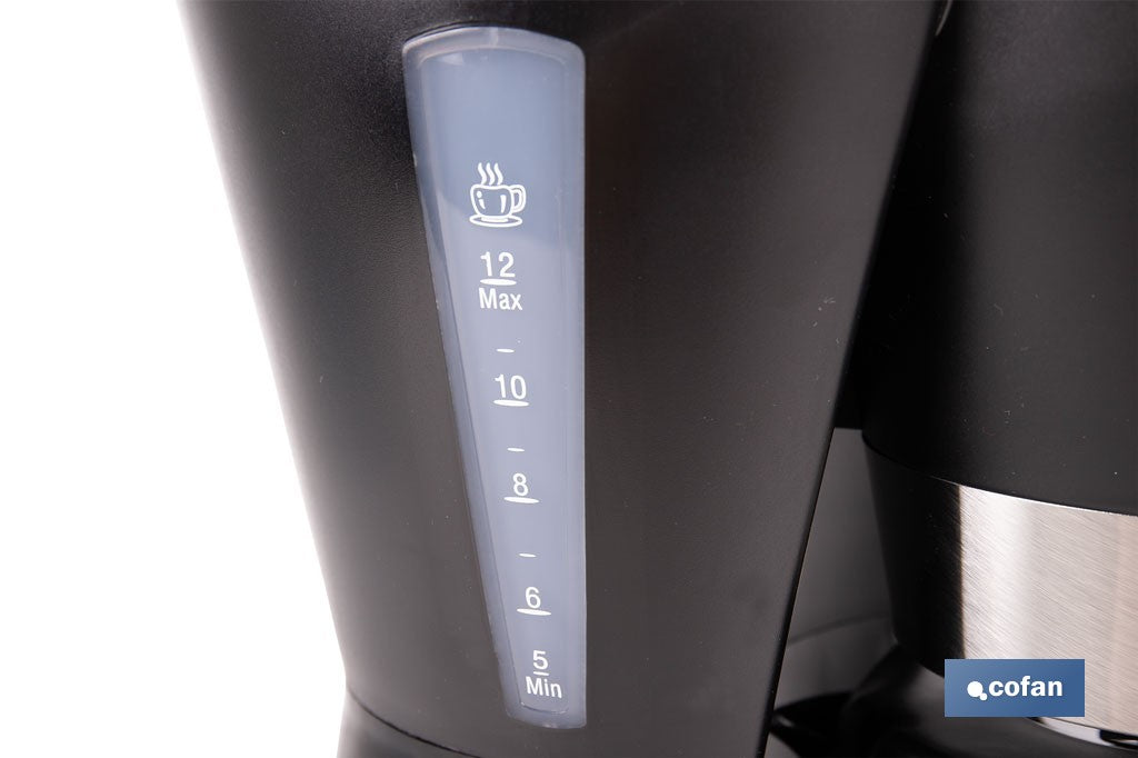 Cofan – Cafetera Eléctrica de Goteo 800 W | Jarra Termo 1,2 L | 12 Tazas | Filtro Permanente