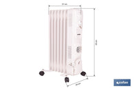 Cofan – Radiador de Aceite con Termostato y Ventilador | 1500 W + 400 W | 7 Elementos | 3 Niveles de Potencia