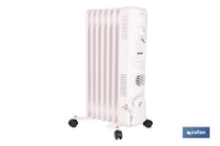 Cofan – Radiador de Aceite con Termostato y Ventilador | 1500 W + 400 W | 7 Elementos | 3 Niveles de Potencia