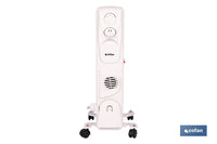 Cofan – Radiador de Aceite con Termostato y Ventilador | 1500 W + 400 W | 7 Elementos | 3 Niveles de Potencia