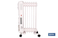 Cofan – Radiador de Aceite con Termostato y Ventilador | 1500 W + 400 W | 7 Elementos | 3 Niveles de Potencia