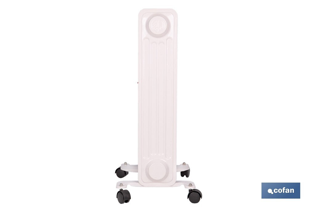 Cofan – Radiador de Aceite con Termostato y Ventilador | 1500 W + 400 W | 7 Elementos | 3 Niveles de Potencia