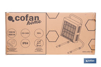 Cofan – Calefactor Infrarrojo de Onda Corta 3000W | Protección IPX4 | Alta Eficiencia para 40 m²