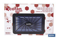 Cofan – Lámpara LED Anti Insectos Interior con Luz UV-A Dual y Cobertura 150 m²