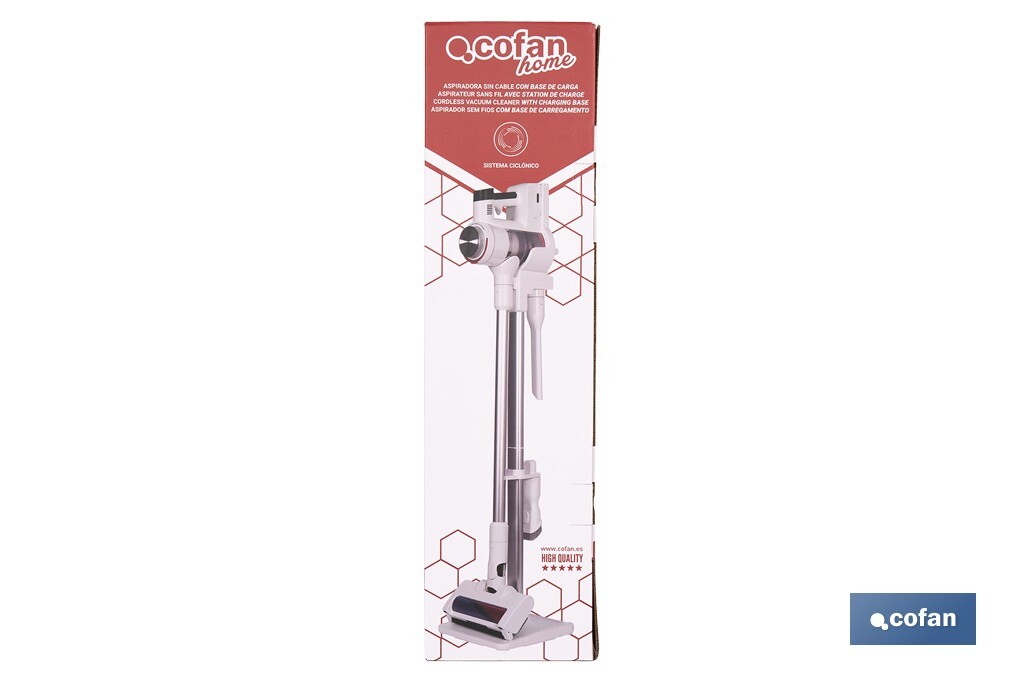 Cofan – Aspiradora sin Cable con Base de Carga y Potencia de 180 AW