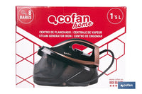 Cofan – Centro de Planchado 3100 W | 8 Bares | Depósito 1,5 L Extraíble | Suela Cerámica
