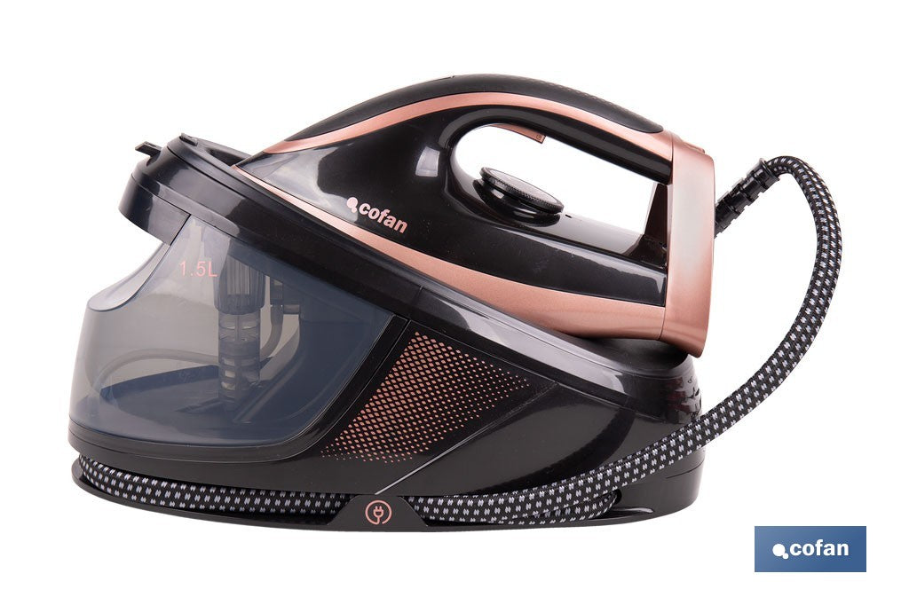 Cofan – Centro de Planchado 3100 W | 8 Bares | Depósito 1,5 L Extraíble | Suela Cerámica