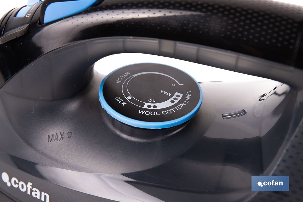 Cofan – Plancha de Vapor 2400 W | Suela Cerámica Doble Capa | Depósito 300 ml | Vapor Vertical