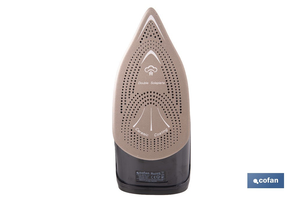 Cofan – Plancha de Vapor 2400 W | Suela Cerámica Doble Capa | Depósito 300 ml | Vapor Vertical