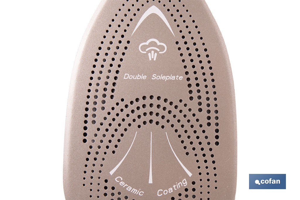Cofan – Plancha de Vapor 2400 W | Suela Cerámica Doble Capa | Depósito 300 ml | Vapor Vertical