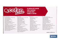 Cofan – Plancha de Vapor 2400 W | Suela Cerámica Doble Capa | Depósito 300 ml | Vapor Vertical
