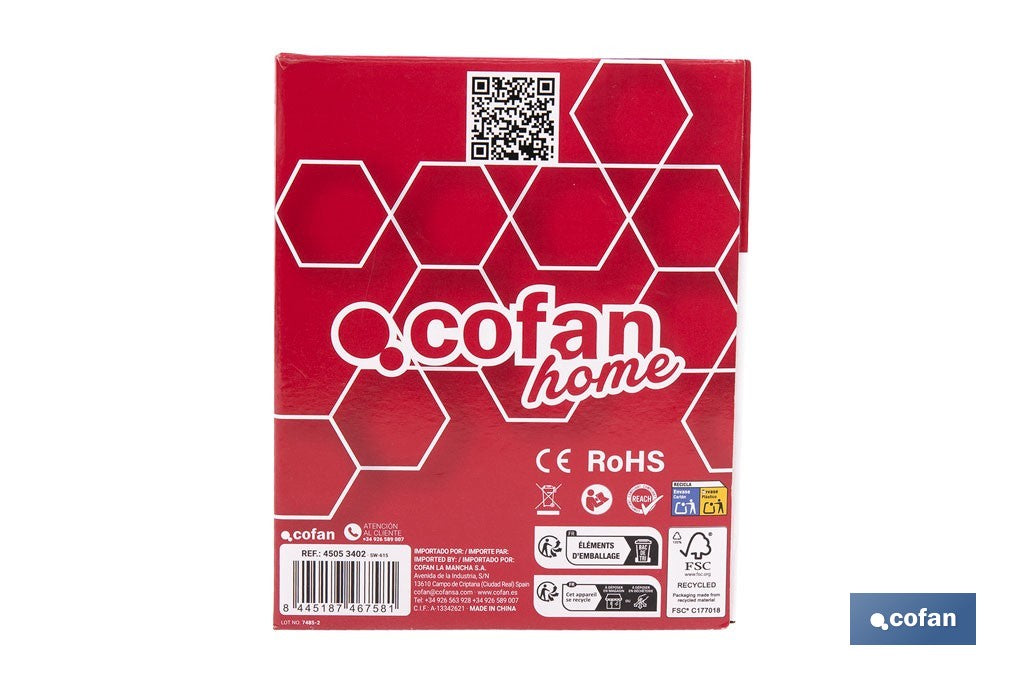 Cofan – Plancha de Vapor 2400 W | Suela Cerámica Doble Capa | Depósito 300 ml | Vapor Vertical
